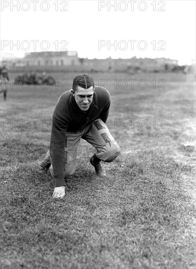 Football Captain Edward Mahon of the Howard University Football Team circa 1917.