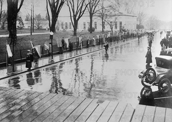 Woman Suffrage Movement - Woman Suffrage Picket Parade (picketers) in Washington D.C. circa 1917.