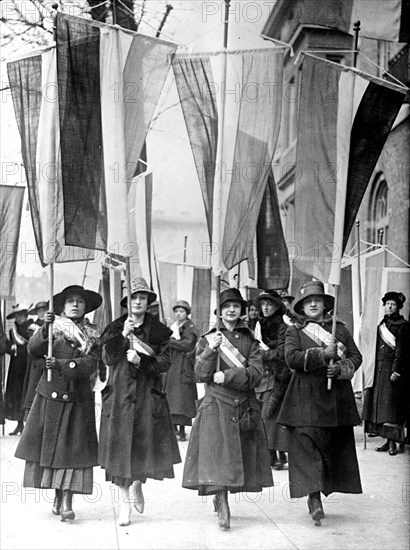 Woman Suffrage Movement - Woman suffrage picket parade Washington D.C. circa 1917.