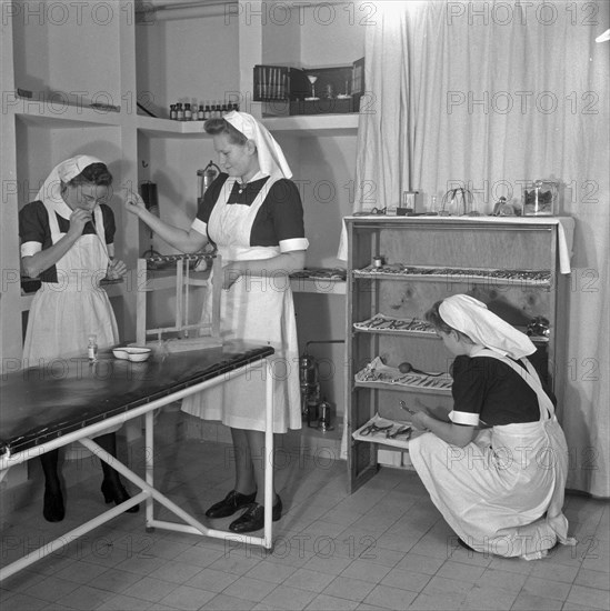 1940s Nursing School (possibly in the Netherlands) Date October 14, 1947.