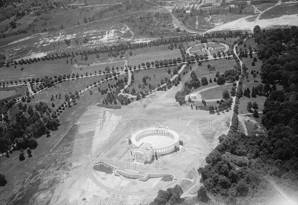 Washington D.C. History - Arlington National Cemetery aerial view circa 1919 .