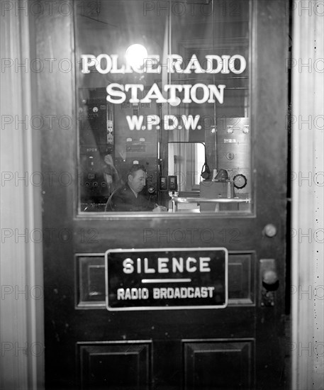 Front door of Police Radio Station circa 1938.