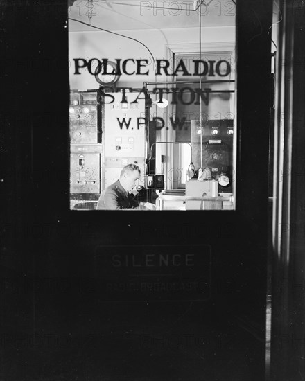 Front door of Police Radio Station circa 1938.