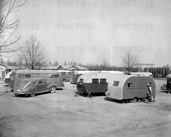 Trailers in a trailer camp in Washington D.C. circa 1939.