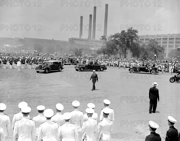 King and Queen of England (Great Britain) visiting Washington D.C. circa 1938 or 1939 .