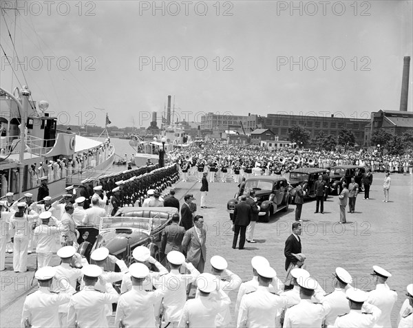 King and Queen of England (Great Britain) visiting Washington D.C. circa 1938 or 1939 .