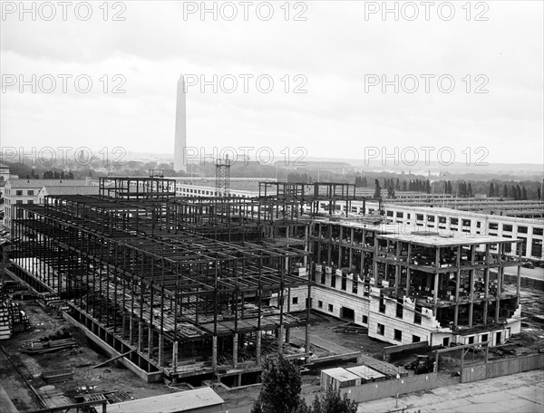 Washington D.C. History - Construction on new Federal Reserve building circa October 1936.