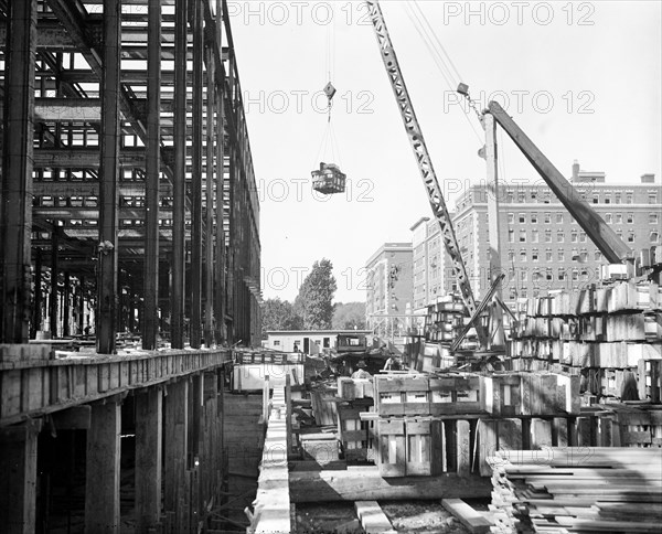 Washington D.C. History - Construction on new Federal Reserve building circa October 1936.