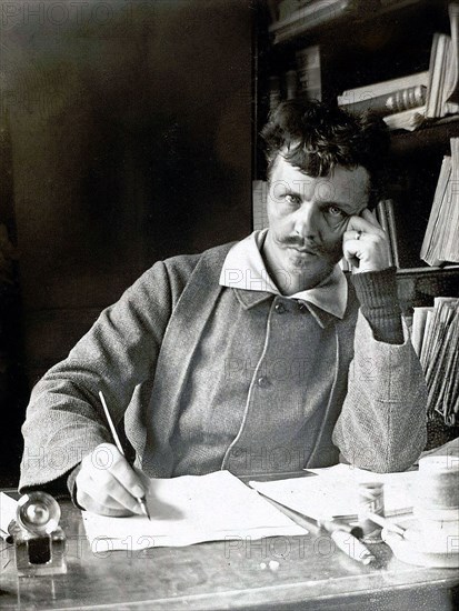 Swedish author August Strindberg. Self-portrait in Gersau, Switzerland circa 1886 self-portrait.