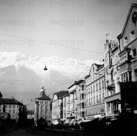 Street scene in Innsburck Austria circa late 1930s .