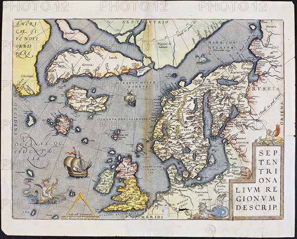 Abraham Ortelius nordenkart, 1601 - Map of Northern Countries.