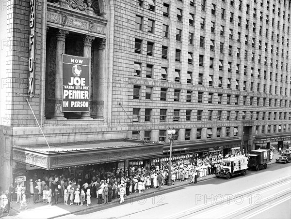 Fox Theater: Joe 'Wanna Buy a Duck' Joe Penner in person. Washington, D.C. circa June 1934.