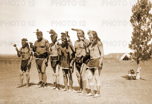 Edward S. Curtis Native American Indians - Arikara medicine ceremony--the Bears circa 1908.
