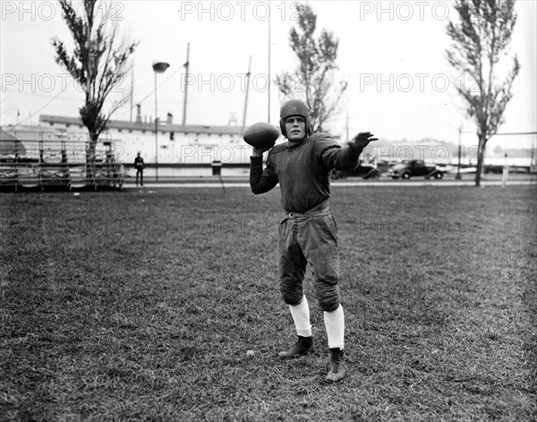 Ned Thomas, fullback, Naval Academy football circa 1935.