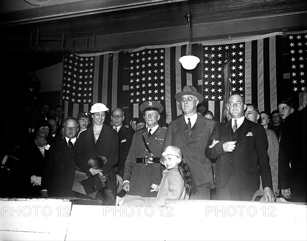 Franklin D. Roosevelt - President Roosevelt and the first lady attend a society circus at Fort Myer VA circa 1933.