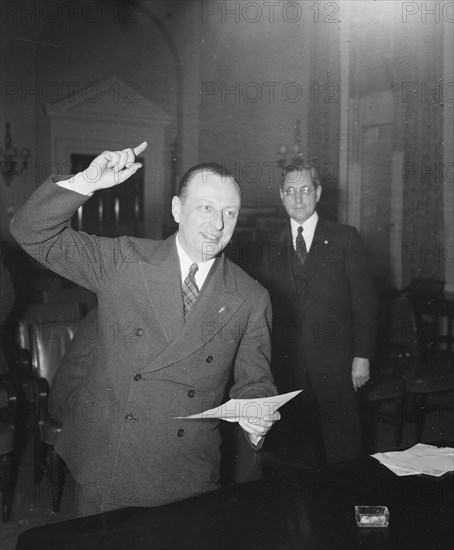 Frank N. Belgrano, Jr., Nat'l Commander of the Amer. Legion, at congressional hearing. 1/22/35.