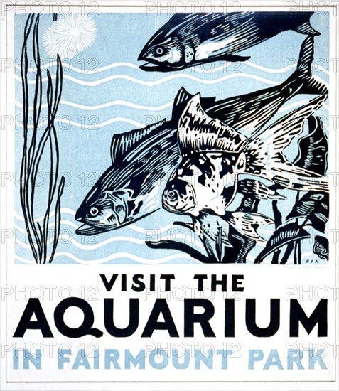 Visit the aquarium in Fairmount Park circa 1937.