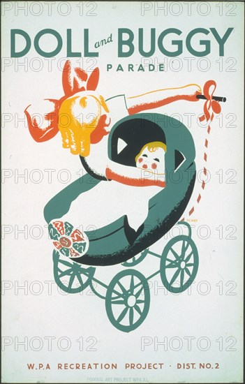 Doll and buggy parade--WPA recreation project, Dist. No. 2 circa 1939.