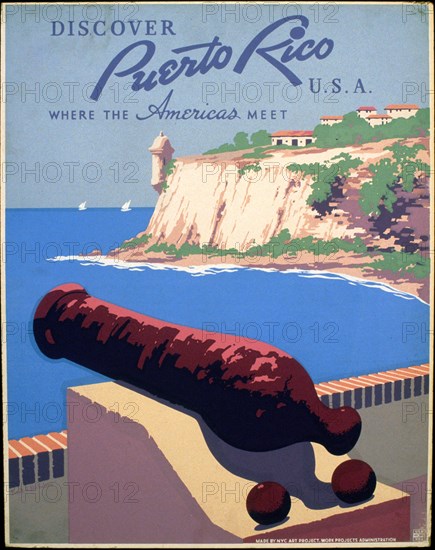 Discover Puerto Rico U.S.A. Where the Americas meet circa 1936-1940.