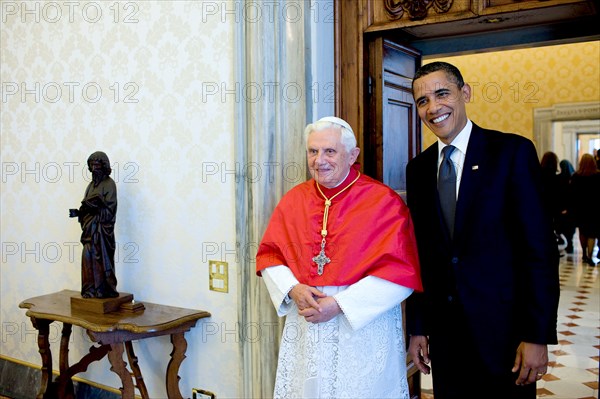 President Barack Obama meets with Pope Benedict XVI at the Vatican on July 10, 2009. .