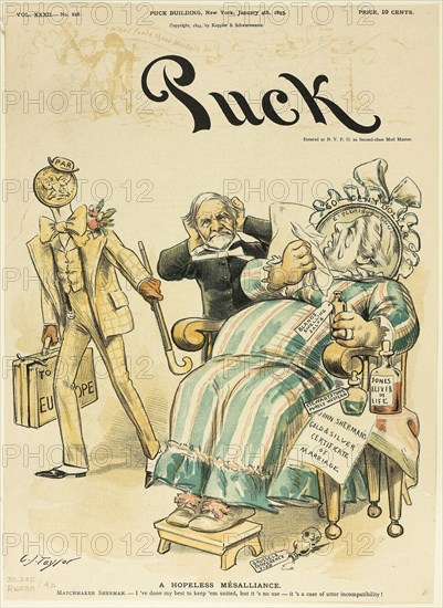 1893 Art Work -  A Hopeless Mesalliance; from Puck - C. Jay Taylor.