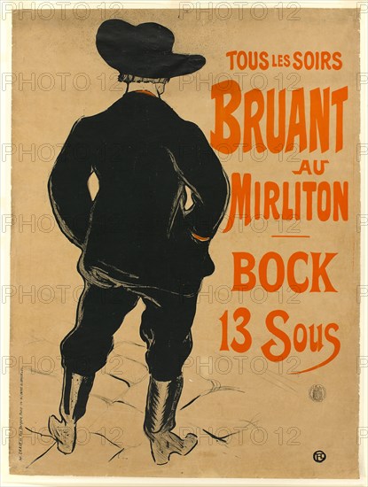 1893 Art Work -  Aristide Bruant - Henri de Toulouse-Lautrec.