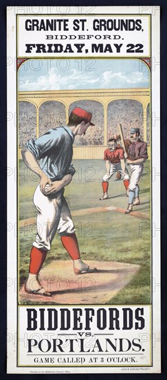 Biddefords vs. Portlands Granite St. grounds, Biddeford, Friday, May 22  circa 1885.