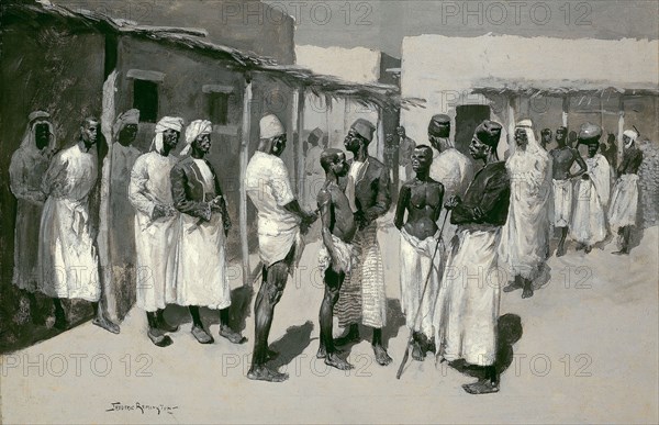 1893 Art Work -  Slave Market - Frederic Remington.