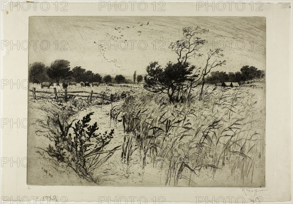 1892 Art Work -  A Windy Day - Robert C. Goff.