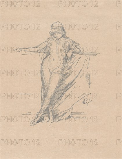 1893 Art Work -  Little Draped Figure; Leaning - James McNeill Whistler.
