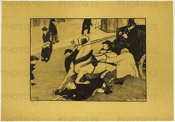 1893 Art Work -  The Accident Felix Edouard Vallotton.