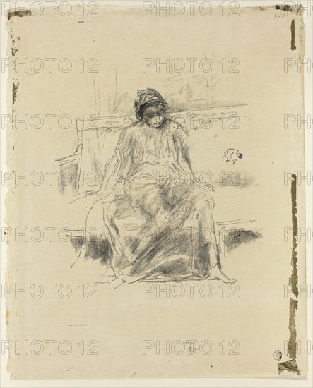 1893 Art Work -  The Draped Figure; Seated - James McNeill Whistler.