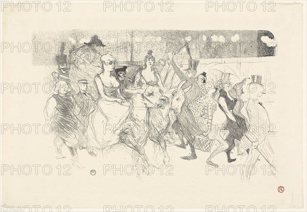 1893 Art Work -  A Gala Evening at the Moulin Rouge - Henri de Toulouse-Lautrec.
