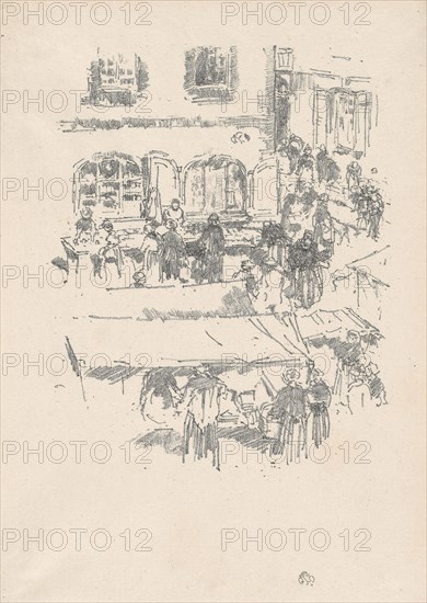 1893 Art Work -  The Marketplace; Vitre - James McNeill Whistler.