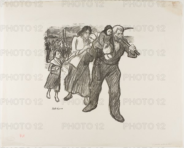 1893 Art Work -  Outrage in the Pas-de-Calais - Theophile-Alexandre Pierre Steinlen.