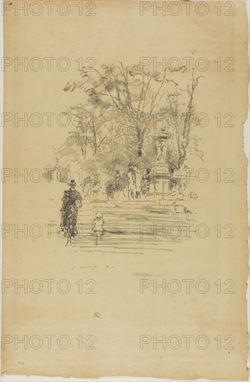 1893 Art Work - The Steps; Luxembourg - James McNeill Whistler.