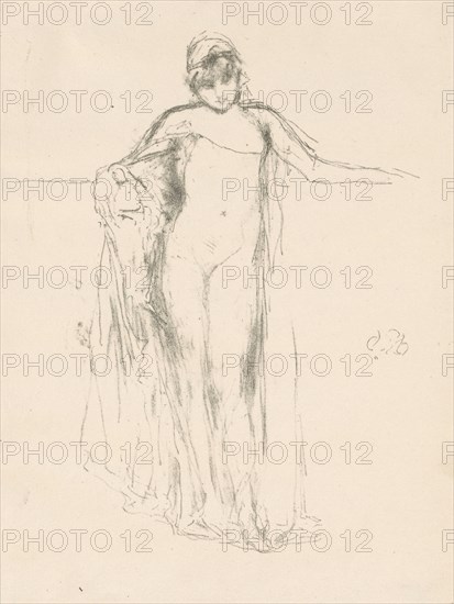 1893 Art Work - Draped Model; Standing - James McNeill Whistler.