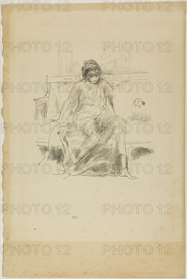 1893 Art Work -  The Draped Figure; Seated - James McNeill Whistler.