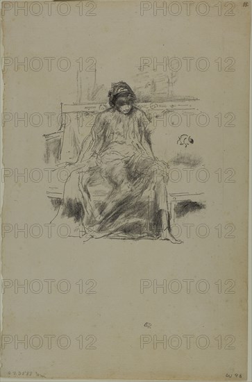 1893 Art Work -  The Draped Figure; Seated - James McNeill Whistler.
