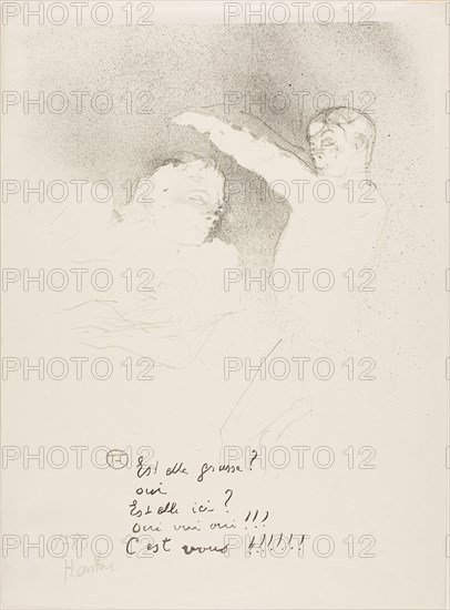 1893 Art Work -  At the Varietes: Mademoiselle Lender and Brasseur Henri de Toulouse-Lautrec.