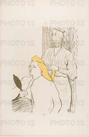 1893 Art Work -  The Hairdresser; Program for the Theatre Libre - Henri de Toulouse-Lautrec.