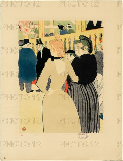 1892 Art Work -  At the Moulin Rouge; La Goulue and Her Sister - Henri de Toulouse-Lautrec.