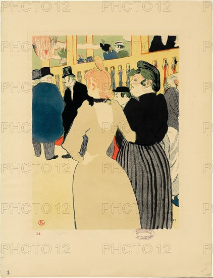 1892 Art Work - At the Moulin Rouge; La Goulue and Her Sister - Henri de Toulouse-Lautrec.