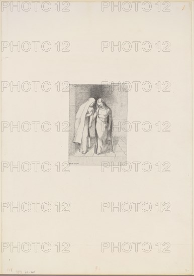 1892 Art Work -  Mystical Conversation - Odilon Redon.