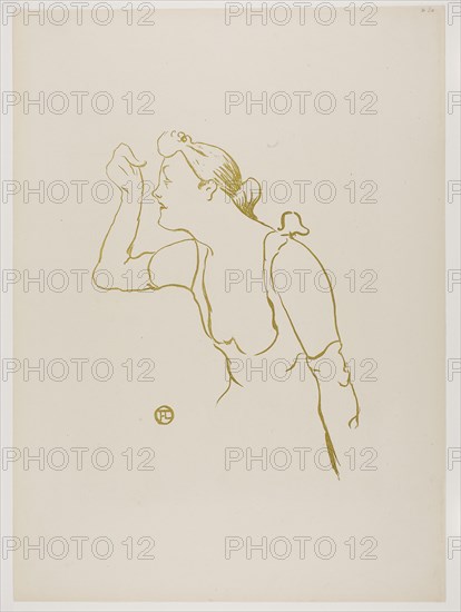 1893 Art Work - Paula Brebion; from Le Cafe-Concert - Henri de Toulouse-Lautrec.