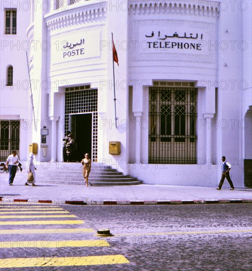 People outside post office in Casablanca circa 1969.
