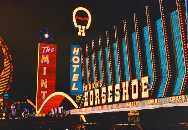 1960s Las Vegas Casinos - The Horseshoe Casino  circa 1966.