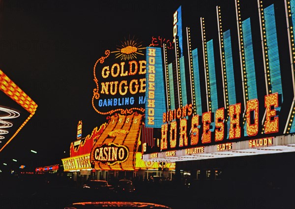 1960s Las Vegas Casinos - Golden Nugget, Horseshoe circa 1966.