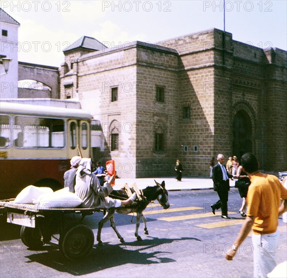Street scene in Marrakesh Morocco circa 1969.
