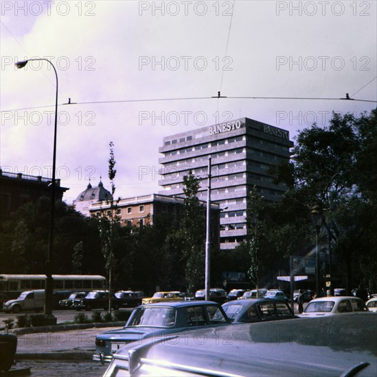 Banesto Bank building in Madrid Spain circa 1969.